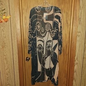 🌟 Sterling Styles wearable art Picasso inspired kimono one size NWT